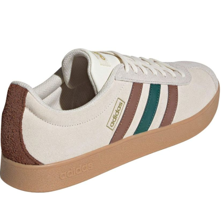 adidas Cream Low-Top Sneakers with Brown and Green Stripes