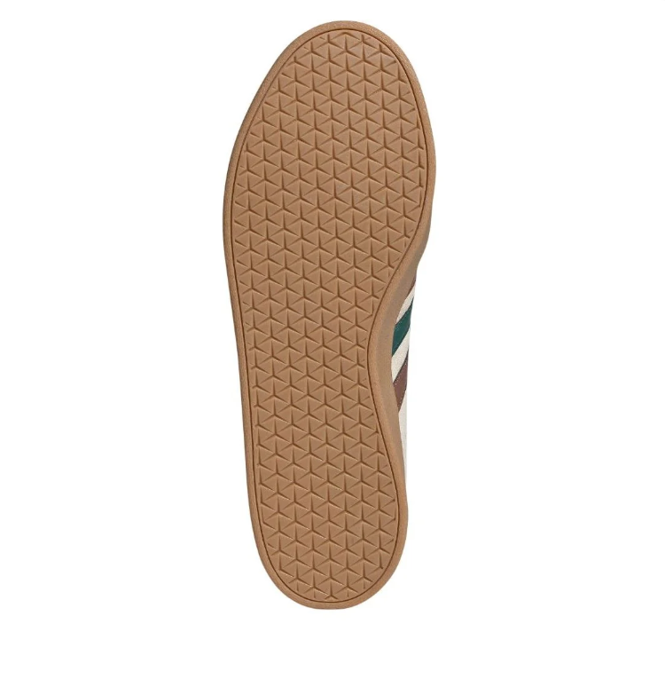 adidas Cream Low-Top Sneakers with Brown and Green Stripes