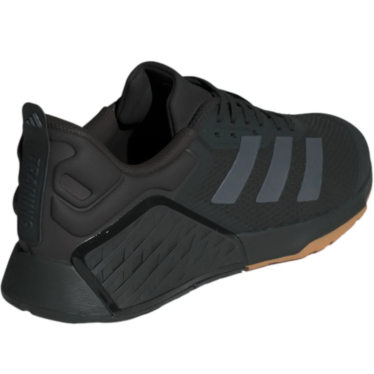 adidas Black Three-Stripes Training Shoes with Gum Sole Accents