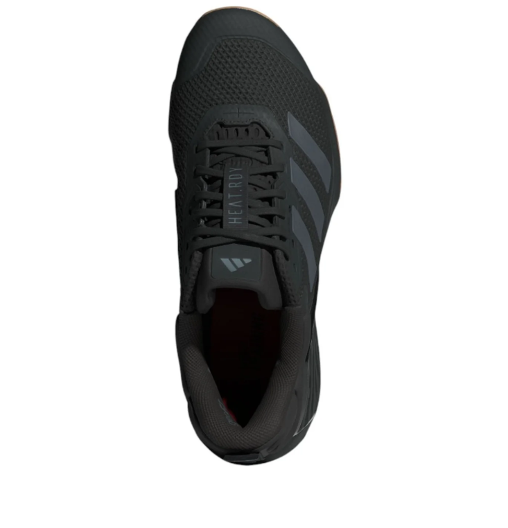 adidas Black Three-Stripes Training Shoes with Gum Sole Accents