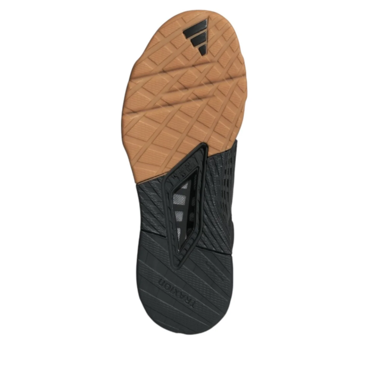 adidas Black Three-Stripes Training Shoes with Gum Sole Accents