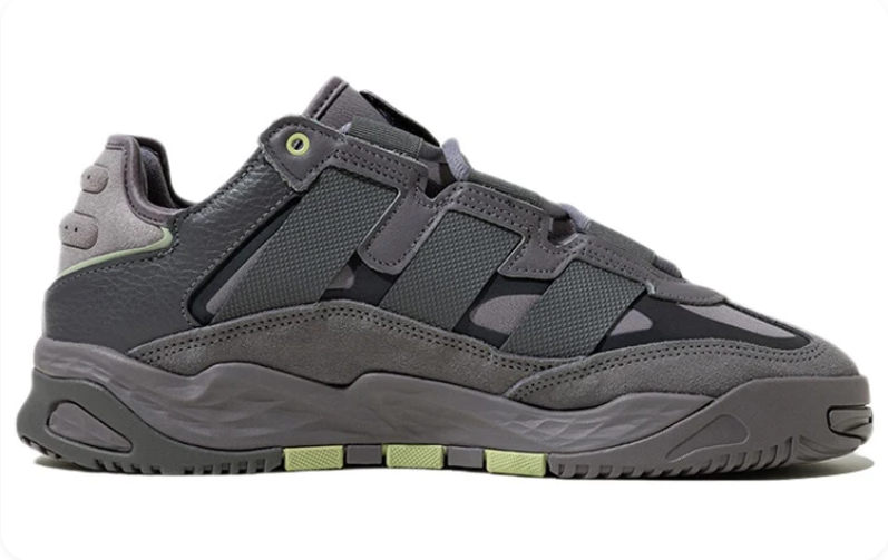 adidas Charcoal Chunky Sneakers with Lime Green Accents