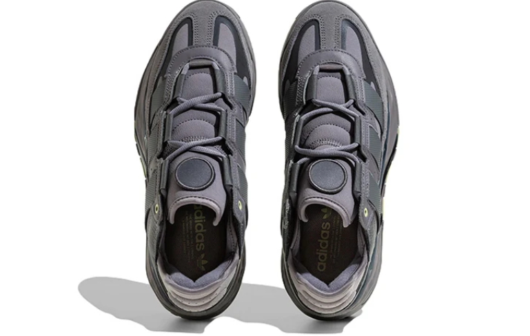 adidas Charcoal Chunky Sneakers with Lime Green Accents