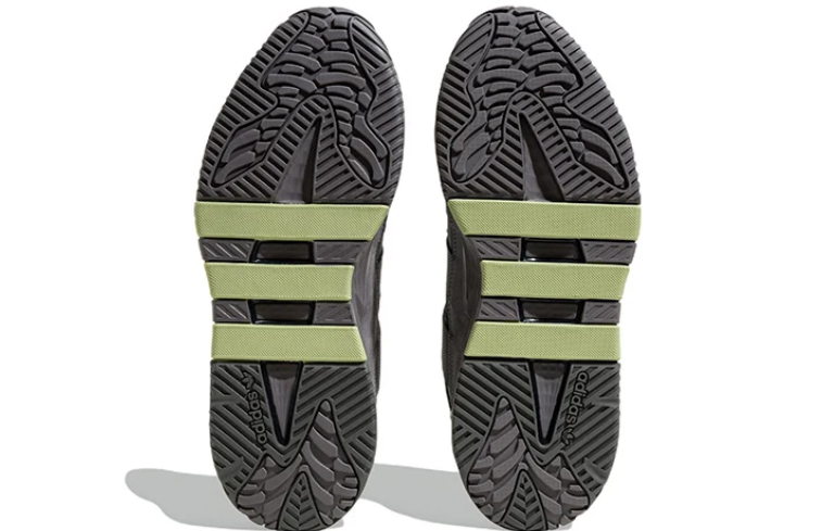 adidas Charcoal Chunky Sneakers with Lime Green Accents