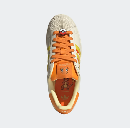 adidas Charmander Shell-Toe Sneakers with Orange Flame Details