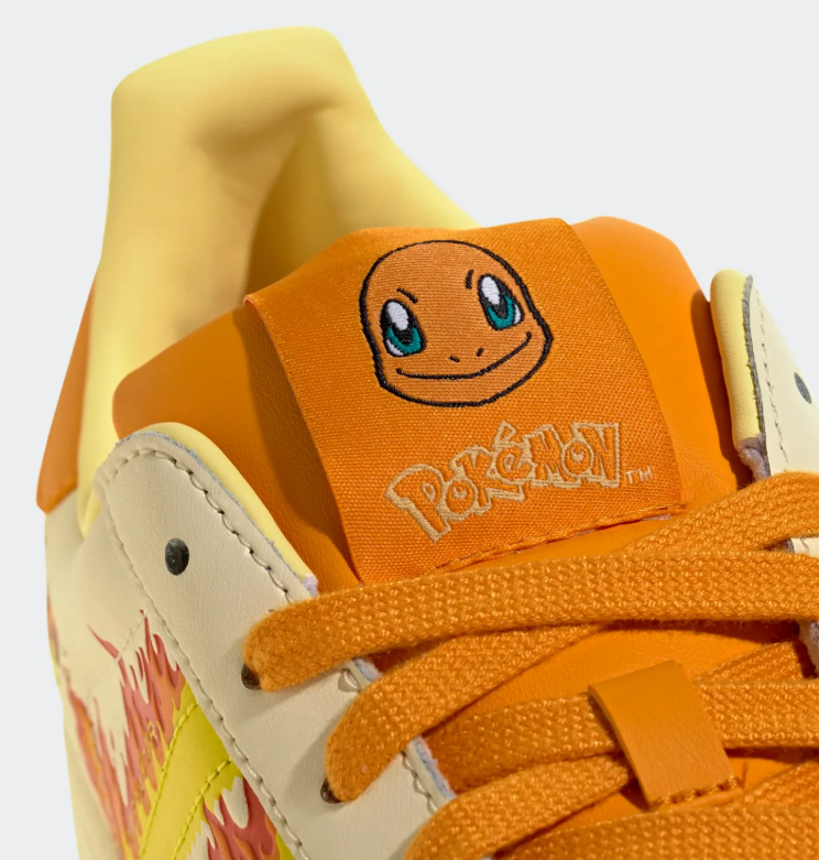 adidas Charmander Shell-Toe Sneakers with Orange Flame Details