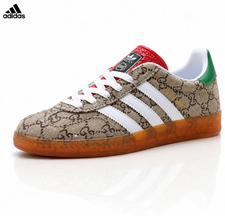 adidas Gucci GG Monogram Low-Top Sneakers with Gum Sole