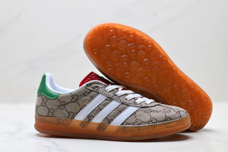adidas Gucci GG Monogram Low-Top Sneakers with Gum Sole