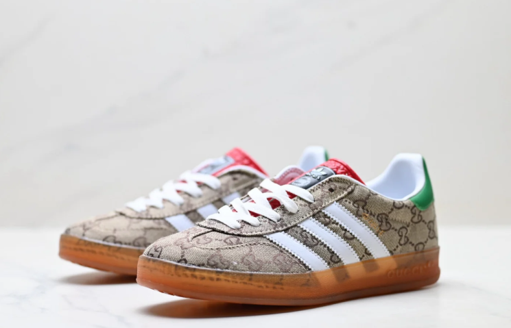 adidas Gucci GG Monogram Low-Top Sneakers with Gum Sole