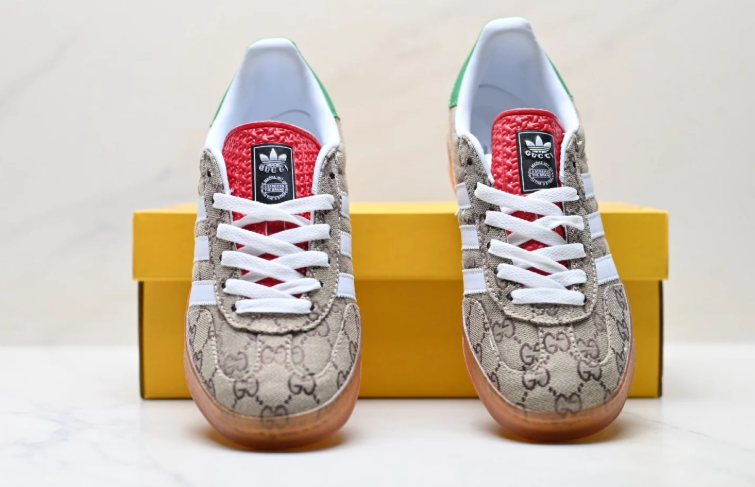 adidas Gucci GG Monogram Low-Top Sneakers with Gum Sole