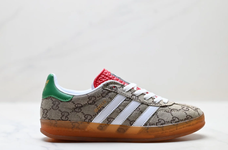 adidas Gucci GG Monogram Low-Top Sneakers with Gum Sole