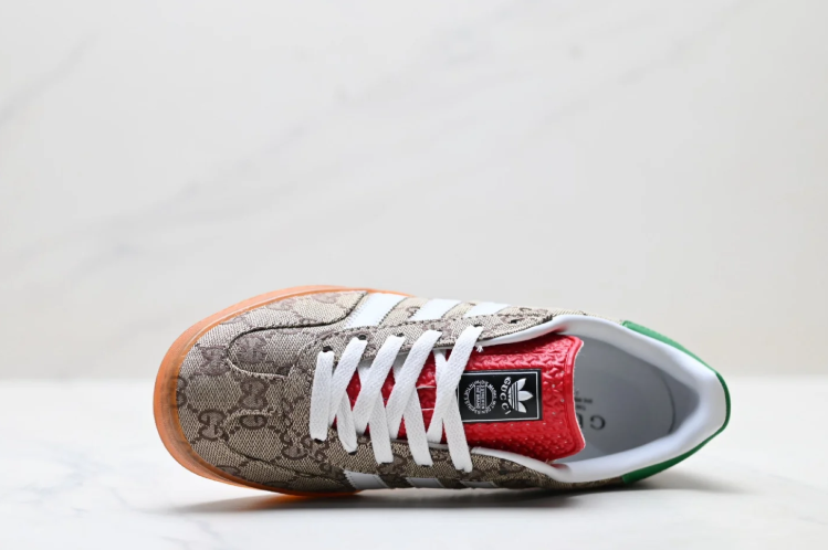 adidas Gucci GG Monogram Low-Top Sneakers with Gum Sole