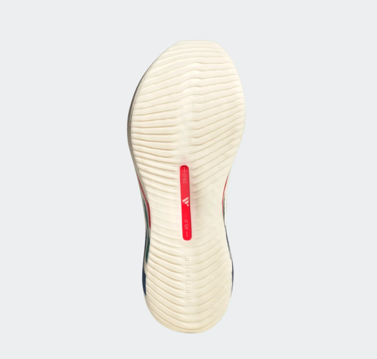 adidas Cream Sneakers with Blue, Green and Red Sole Stripes