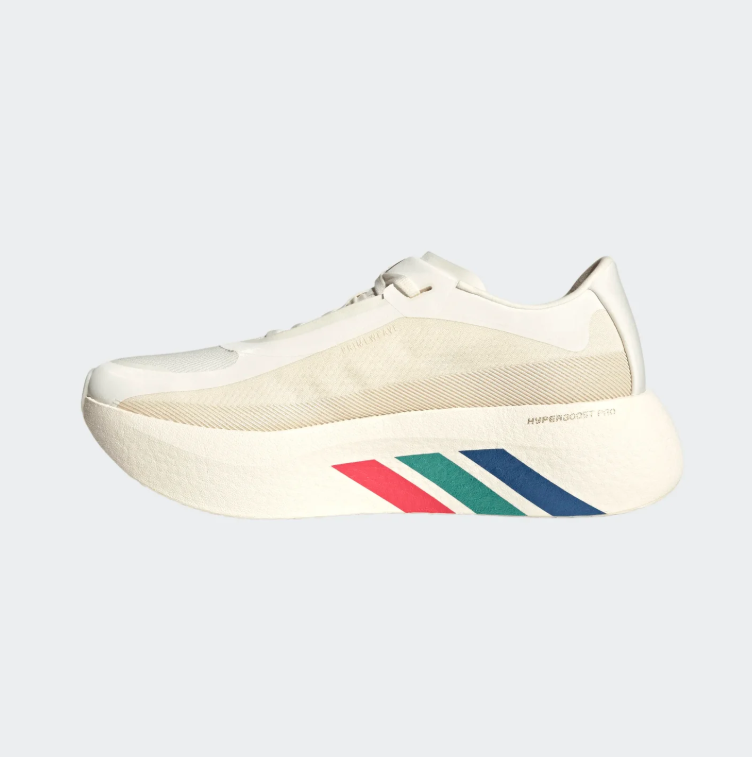 adidas Cream Sneakers with Blue, Green and Red Sole Stripes