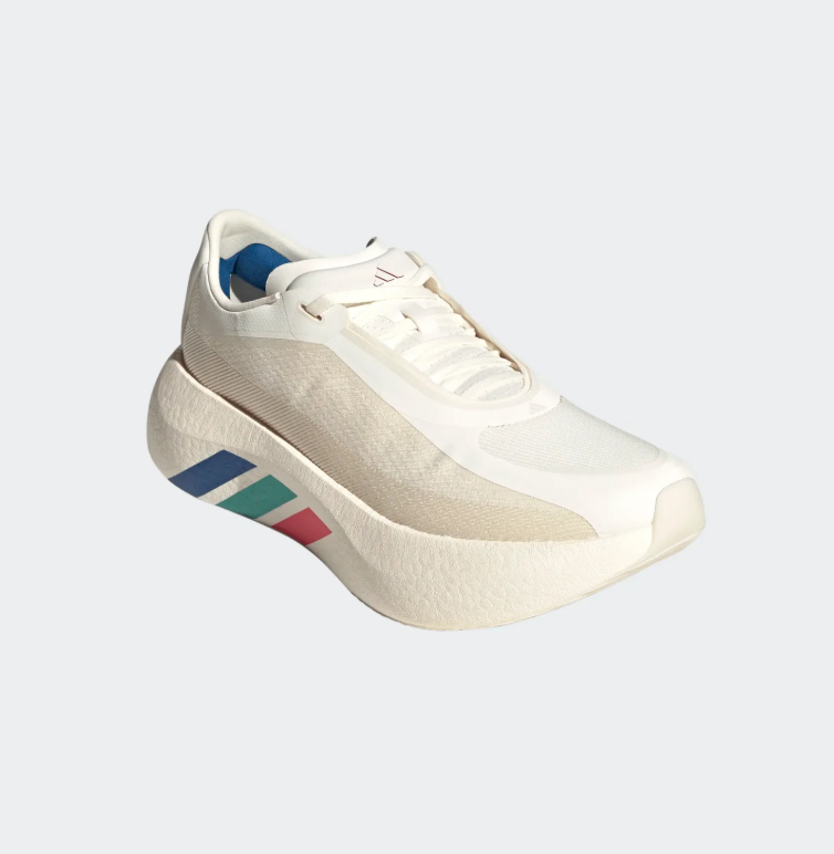 adidas Cream Sneakers with Blue, Green and Red Sole Stripes