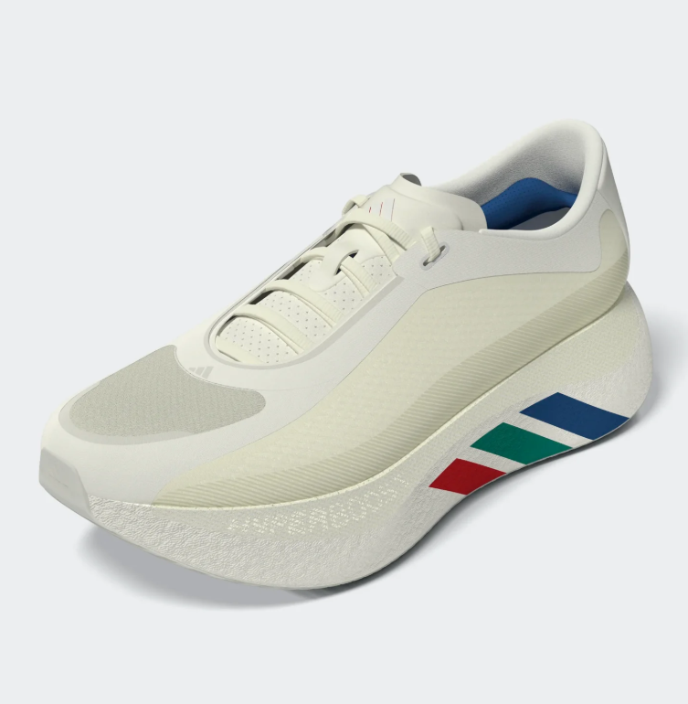 adidas Cream Sneakers with Blue, Green and Red Sole Stripes