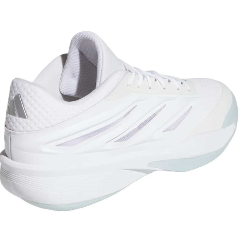 adidas White Sneakers with Sculpted Side Panels and Ice Blue Sole