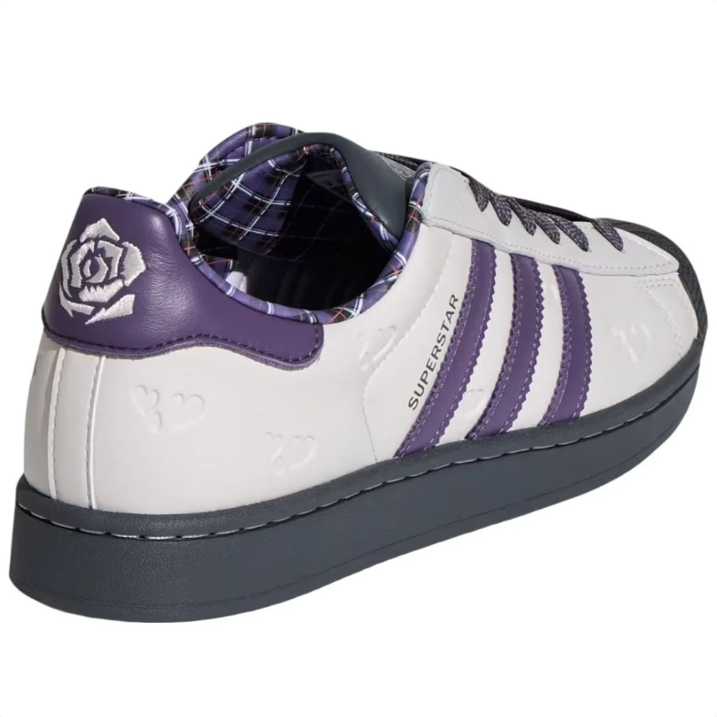 adidas Superstar White and Purple Sneakers with Black Shell Toe