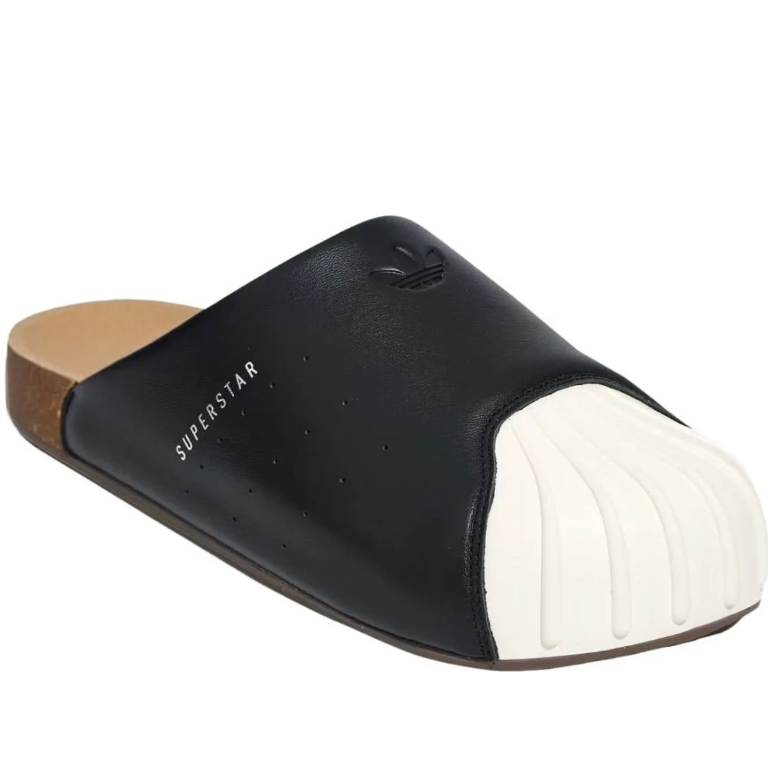 adidas Superstar Black Shell-Toe Slip-On Mules