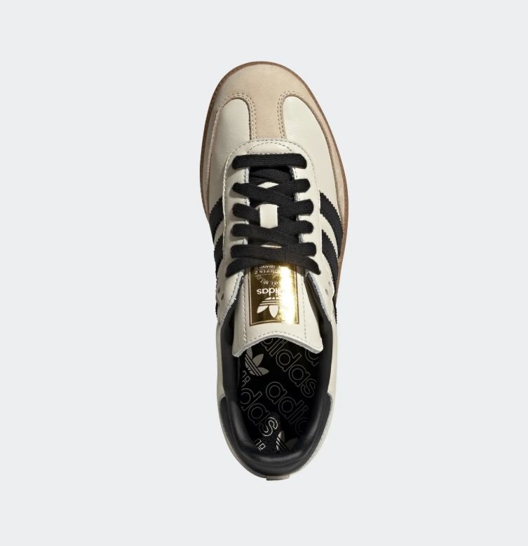 adidas Samba Cream and Black Sneakers with Gum Sole