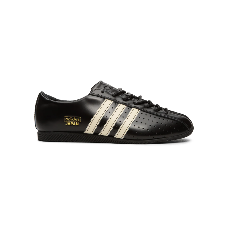 adidas Japan Black Low-Top Sneakers with Cream Stripes