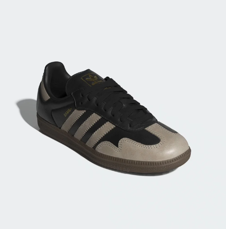 adidas Samba Black and Beige Sneakers with Brown Sole
