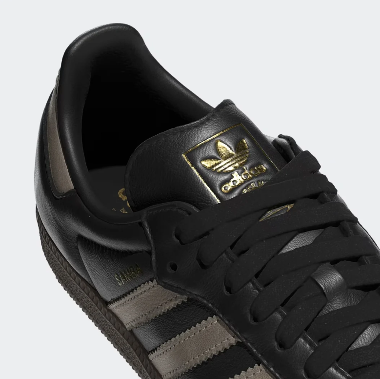 adidas Samba Black and Beige Sneakers with Brown Sole