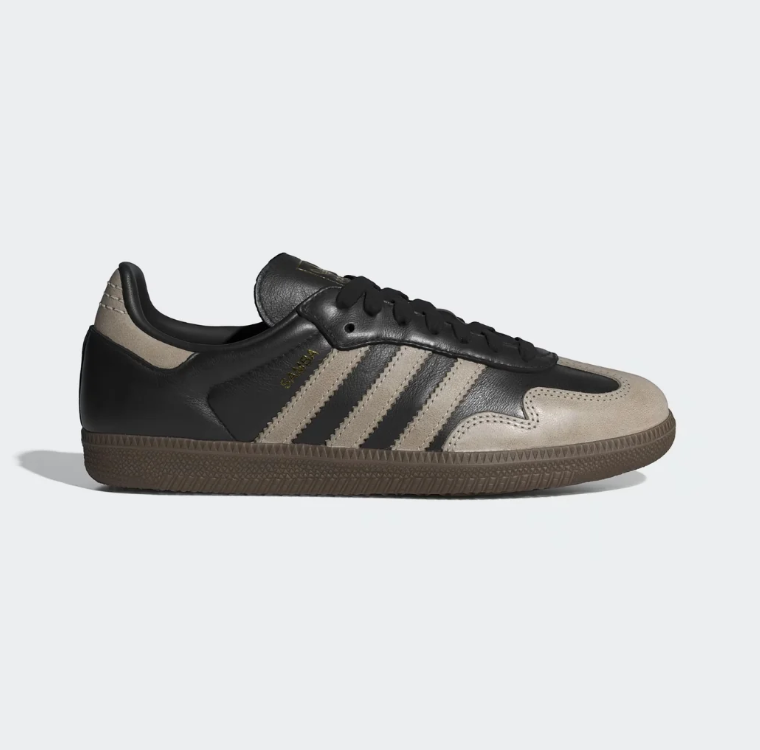 adidas Samba Black and Beige Sneakers with Brown Sole