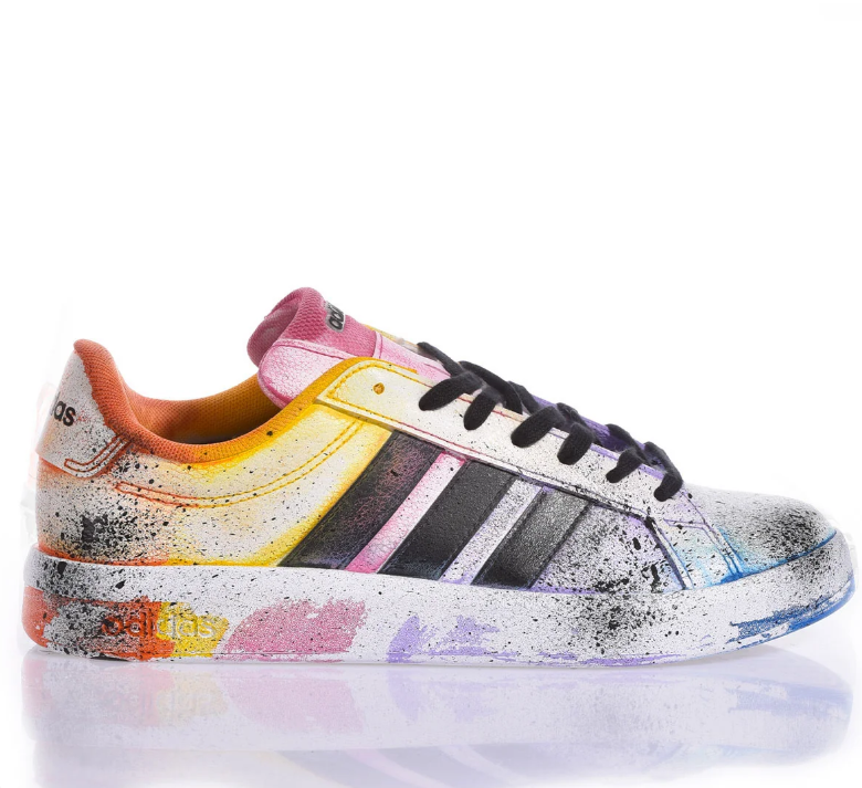 adidas Multicolor Paint-Splatter Low-Top Sneakers