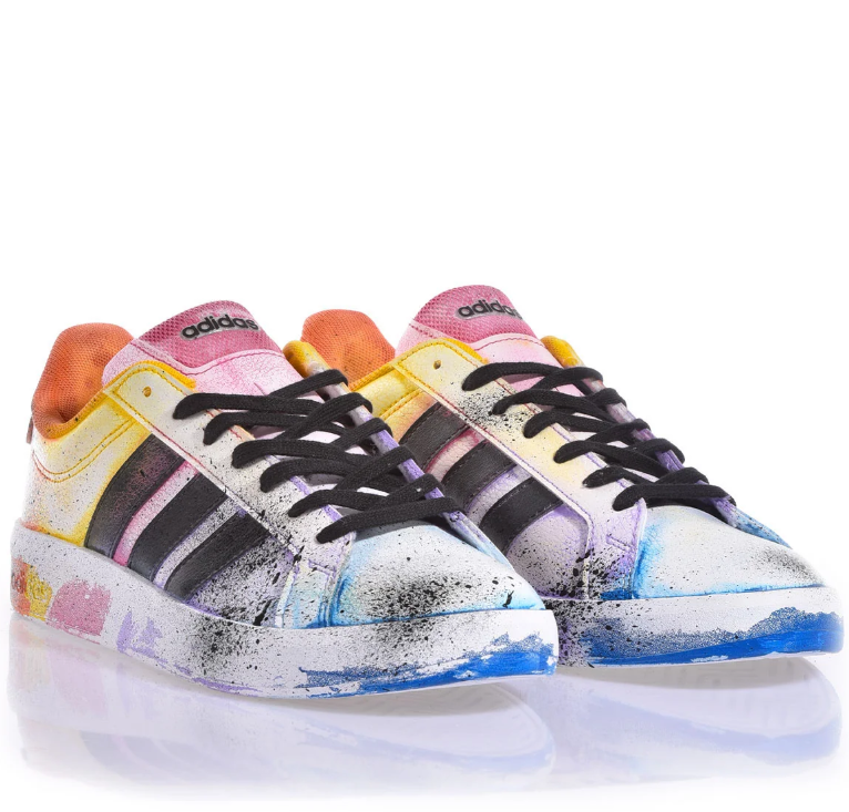 adidas Multicolor Paint-Splatter Low-Top Sneakers