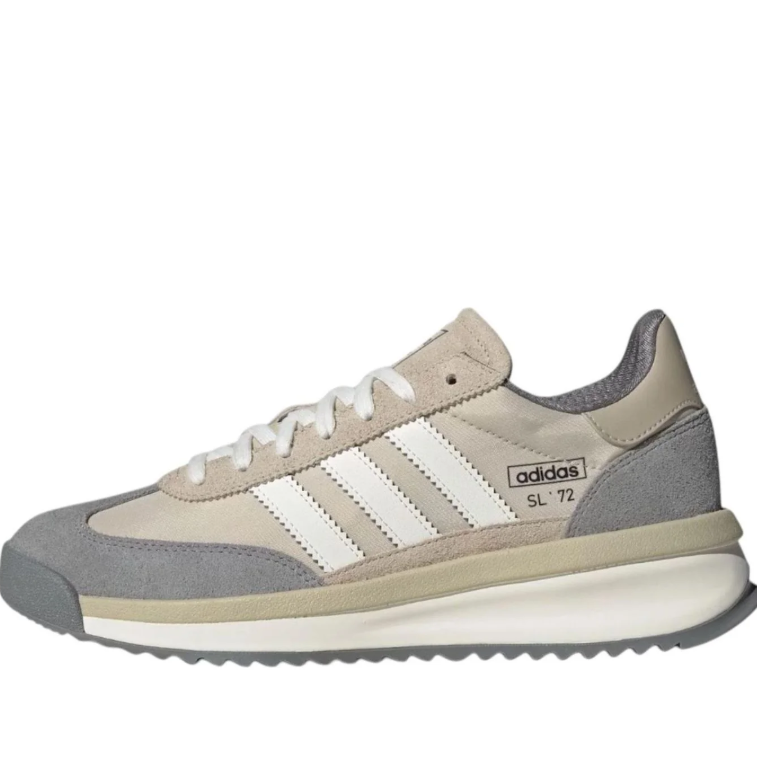 adidas SL 72 Beige and Gray Sneakers with White Stripes