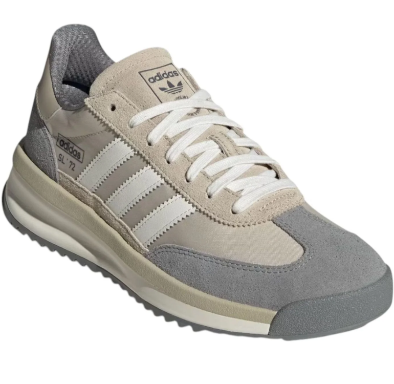 adidas SL 72 Beige and Gray Sneakers with White Stripes