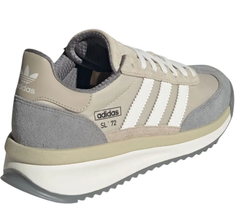 adidas SL 72 Beige and Gray Sneakers with White Stripes