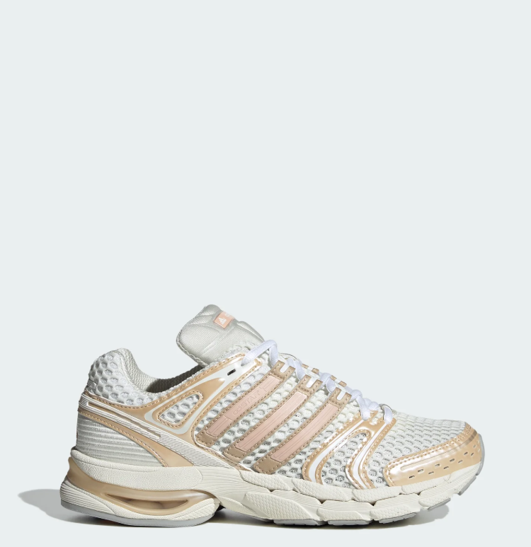 adidas Cream Mesh Sneakers with Champagne Gold and Blush Accents