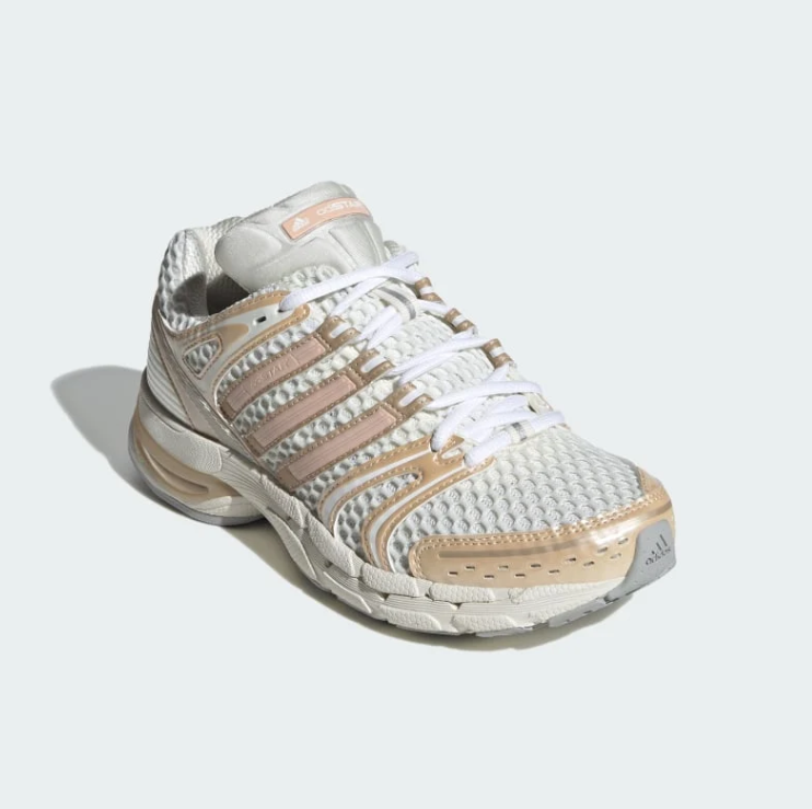 adidas Cream Mesh Sneakers with Champagne Gold and Blush Accents