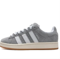adidas Campus Gray and White Low-Top Sneakers with Gum Sole