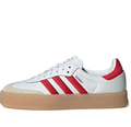 adidas Samba White and Red Platform Sneakers with Gum Sole
