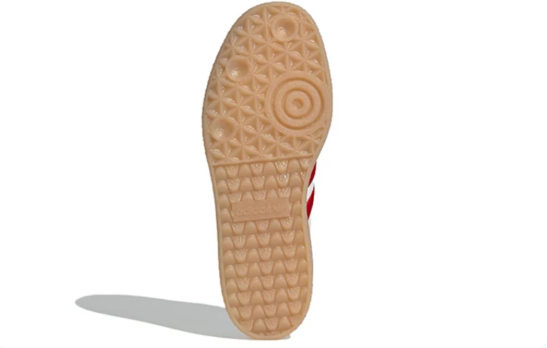 adidas Samba White and Red Platform Sneakers with Gum Sole