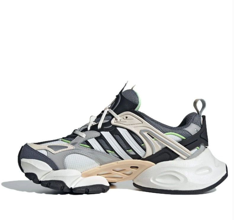 adidas Gray and Cream Chunky Sneakers with Mint Green Accents