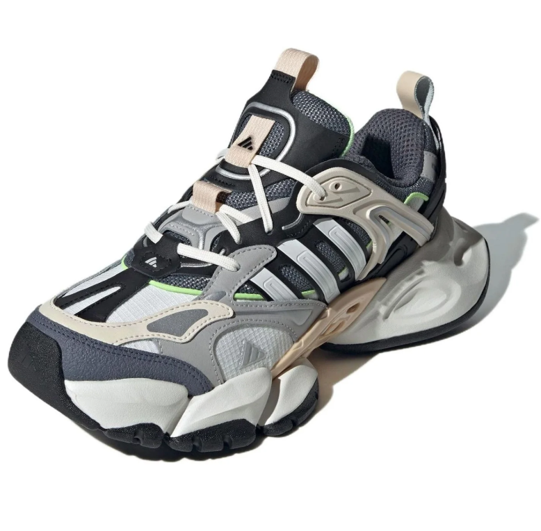 adidas Gray and Cream Chunky Sneakers with Mint Green Accents