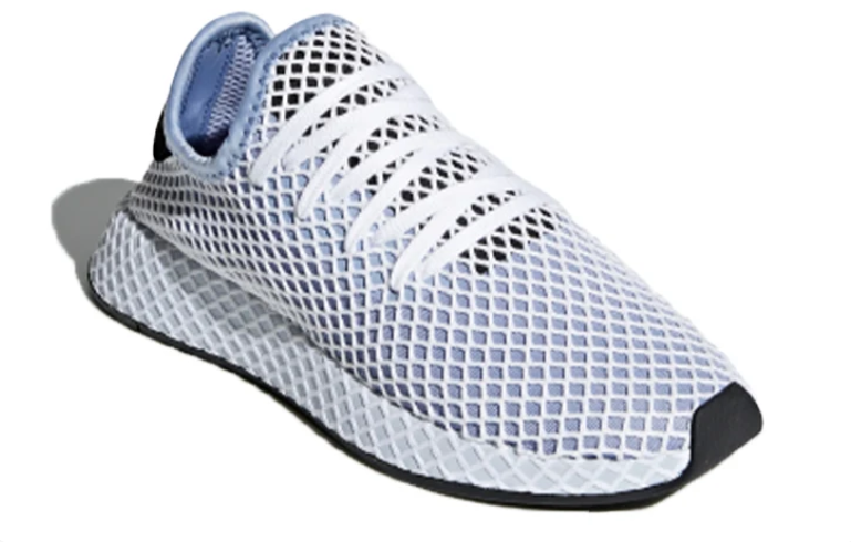 adidas White Grid-Overlay Sneakers with Black Accents