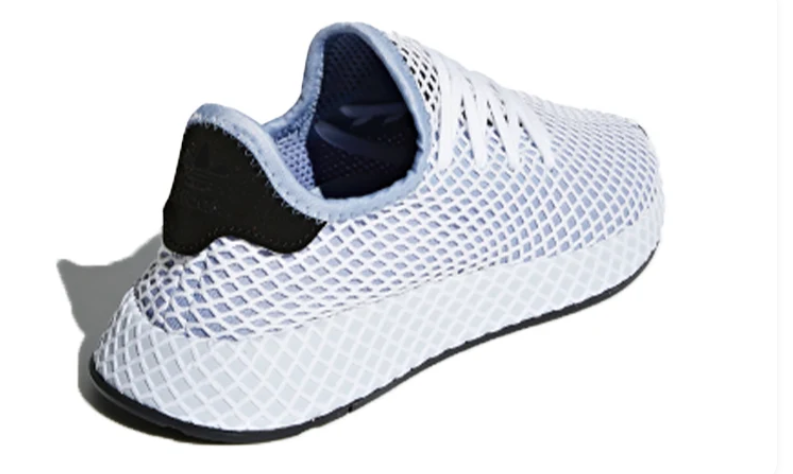 adidas White Grid-Overlay Sneakers with Black Accents