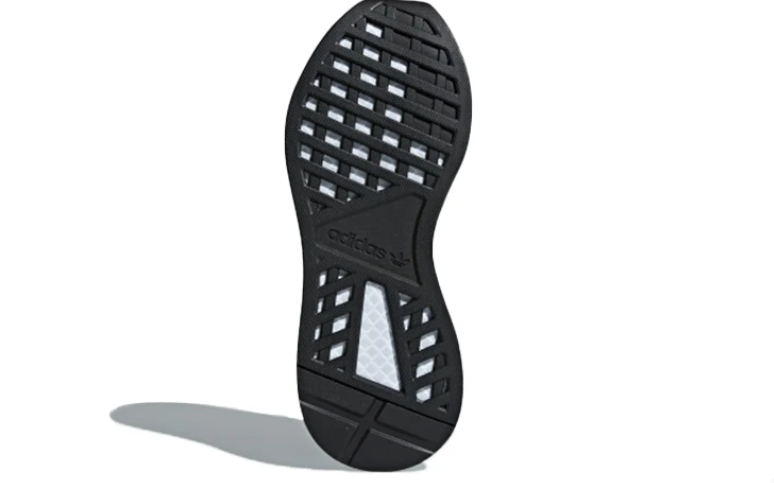 adidas White Grid-Overlay Sneakers with Black Accents