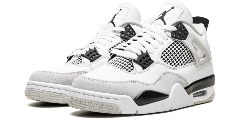 Air Jordan White and Gray Sneakers with Black Accents