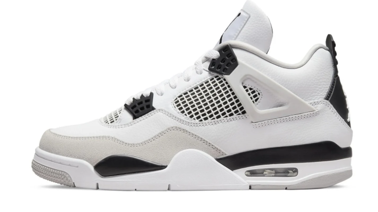 Air Jordan White and Gray Sneakers with Black Accents