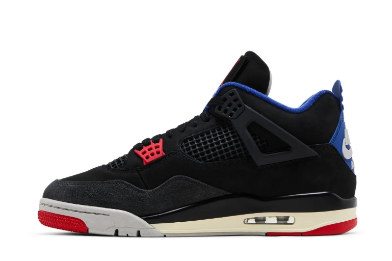 Air Jordan Black Sneakers with Blue and Red Accents