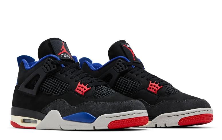 Air Jordan Black Sneakers with Blue and Red Accents
