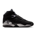 Air Jordan Black High-Top Sneakers with Cross Straps and Silver Accents