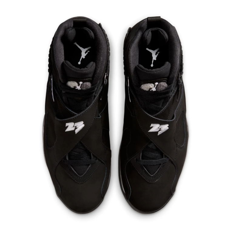 Air Jordan Black High-Top Sneakers with Cross Straps and Silver Accents