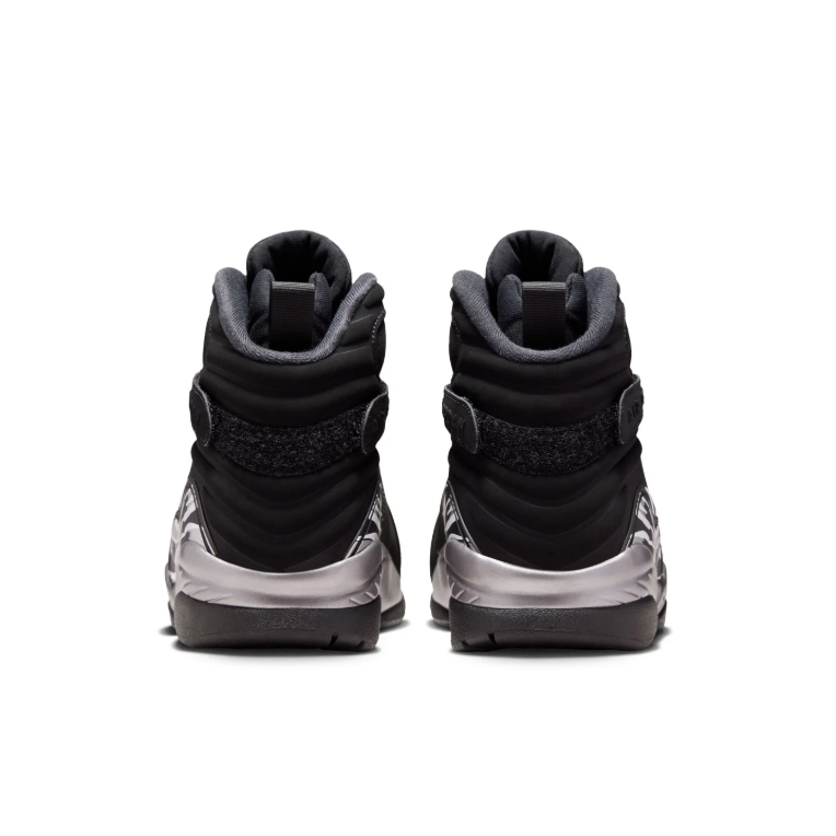 Air Jordan Black High-Top Sneakers with Cross Straps and Silver Accents